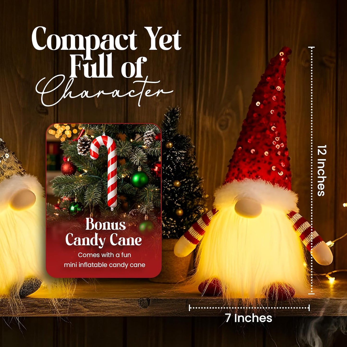 3PCS Christmas Gnomes Decorations and Christmas Decorations Indoor Lighted