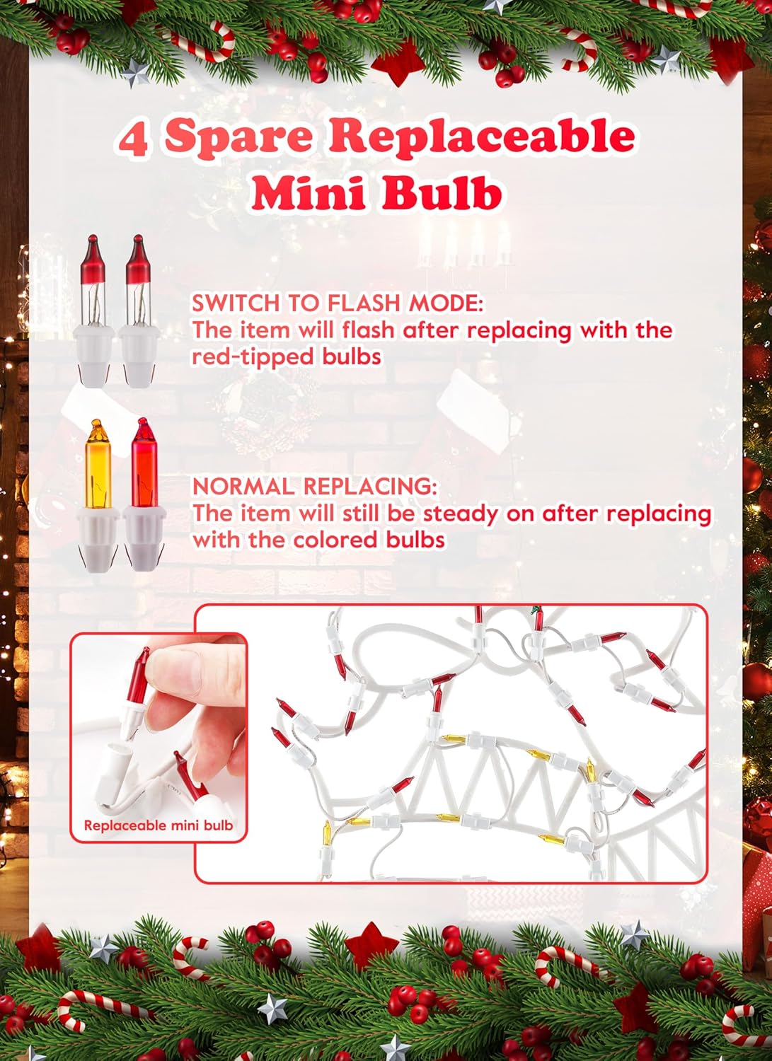 4 Pack Christmas Window Silhouette Lights Decorations