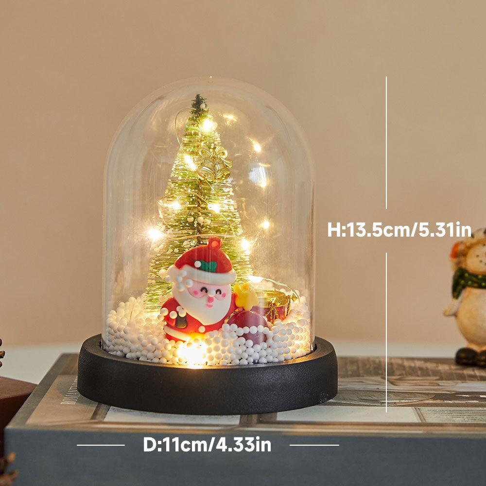 LED Christmas Glass Dome β Santa, Elk & Snowman Holiday Decor Gift