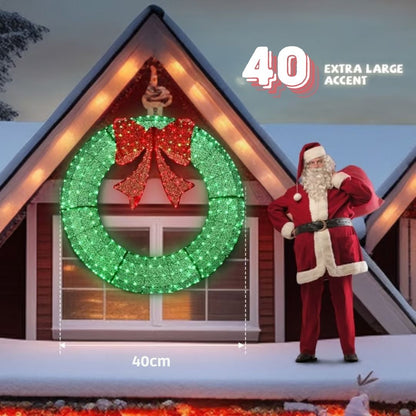 Pre-lit Large Christmas Wreath, Outdoor Christmas Wreath