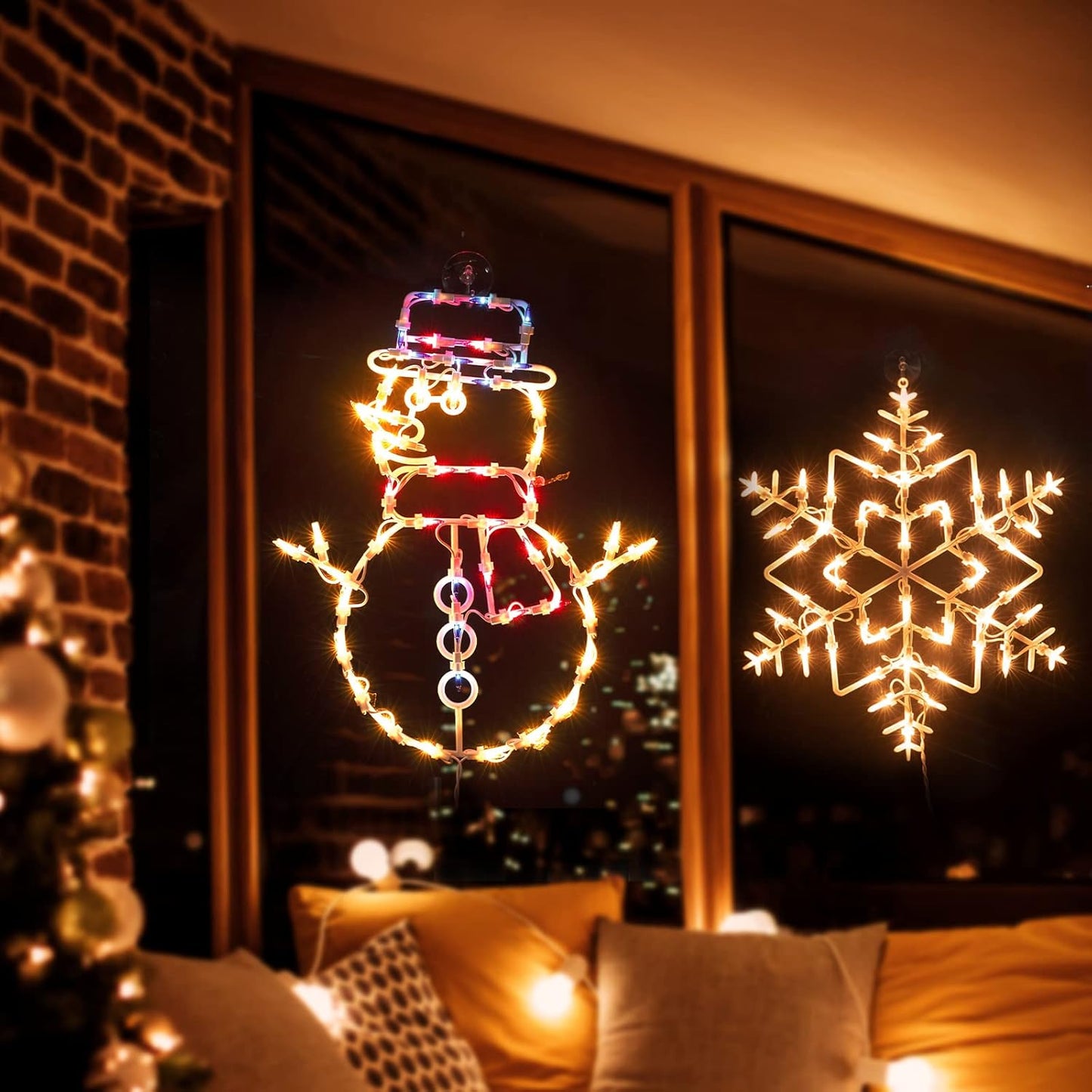 4 Pack Christmas Window Silhouette Lights Decorations