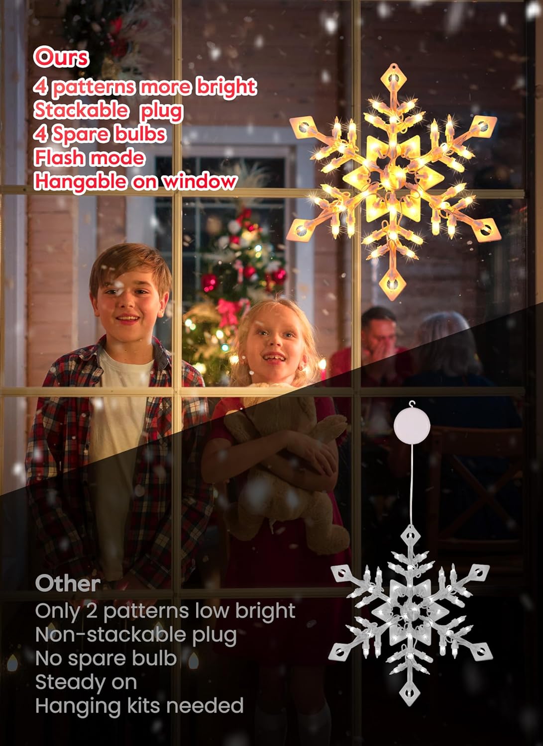 4 Pack Christmas Window Silhouette Lights Decorations