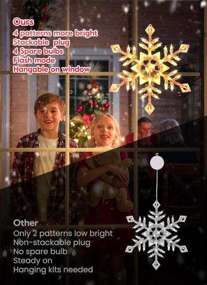 4 Pack Christmas Window Silhouette Lights Decorations