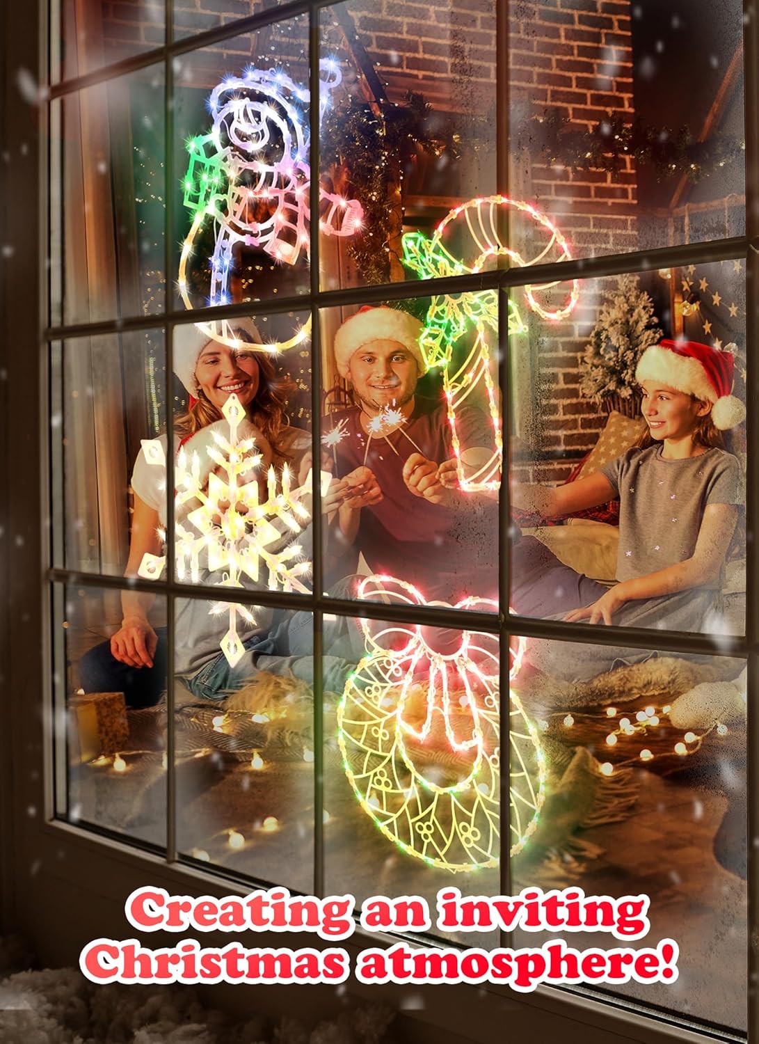 4 Pack Christmas Window Silhouette Lights Decorations