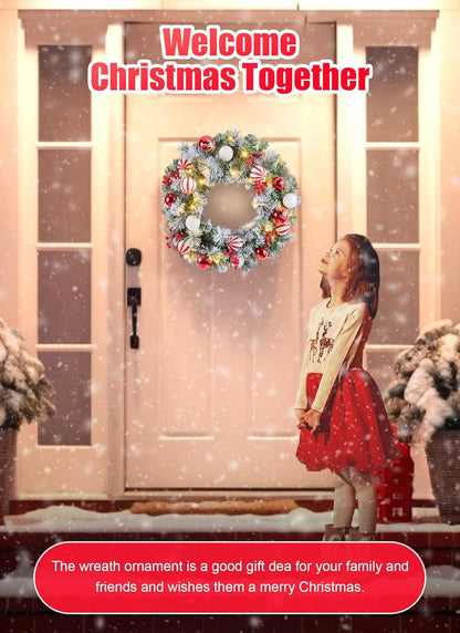 24" Pre-Lit Artificial Christmas Wreath