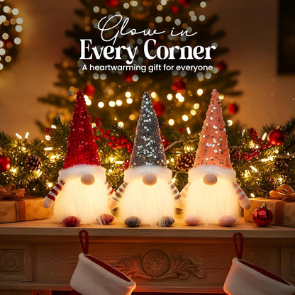 3PCS Christmas Gnomes Decorations and Christmas Decorations Indoor Lighted