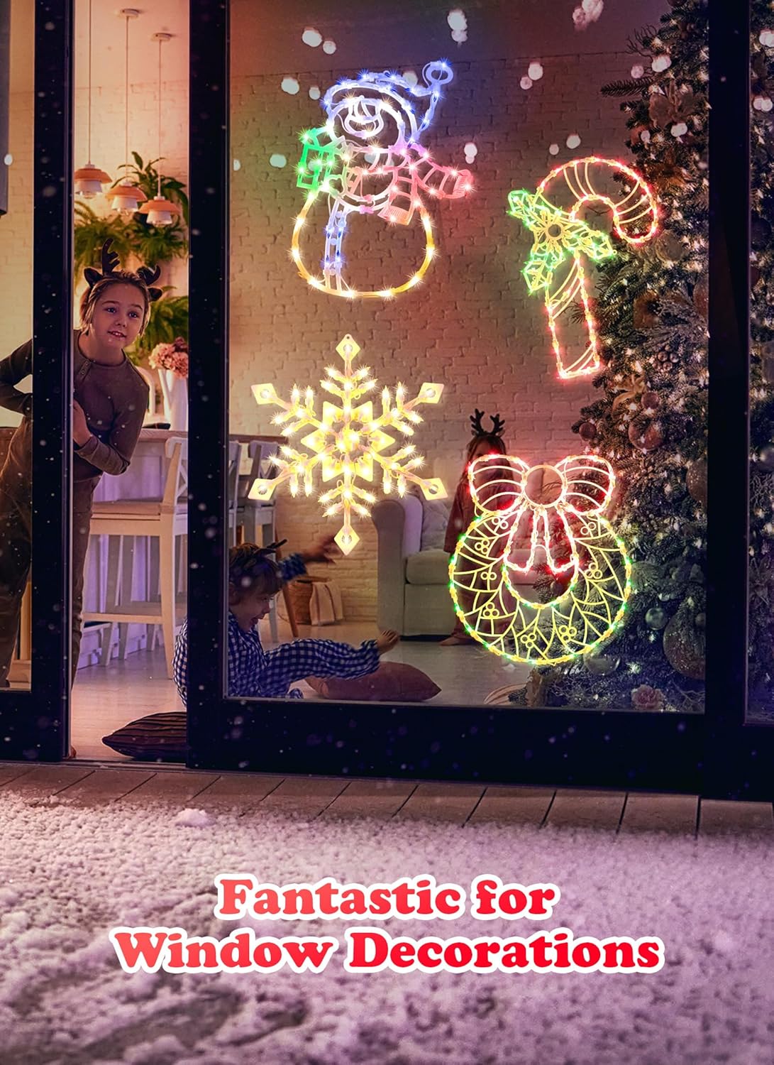 4 Pack Christmas Window Silhouette Lights Decorations