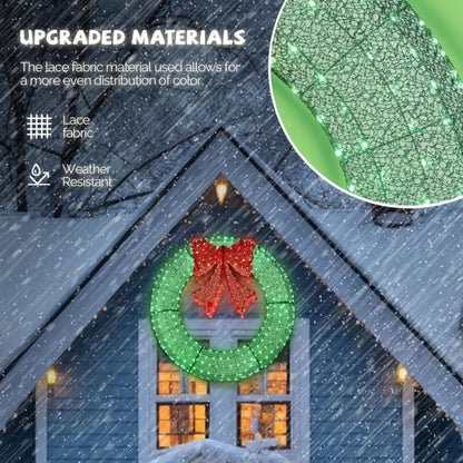 Pre-lit Large Christmas Wreath, Outdoor Christmas Wreath